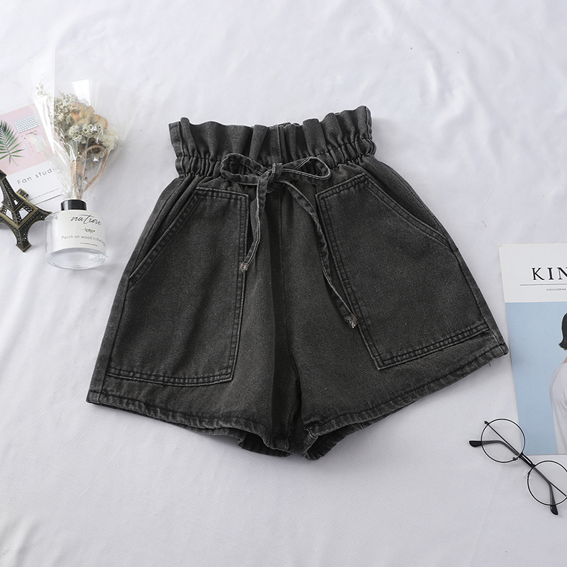 2020 Summer High Denim Shorts Women Casual Loose Ladies Vintage Lace-up Elastic Waist Pocket Blue White Black Jeans Female Y200512
2020 Summer High Denim Shorts Women Casual Loose Ladies Vintage Lace-up Elastic Waist Pocket Blue White Black Jeans Female Y200512