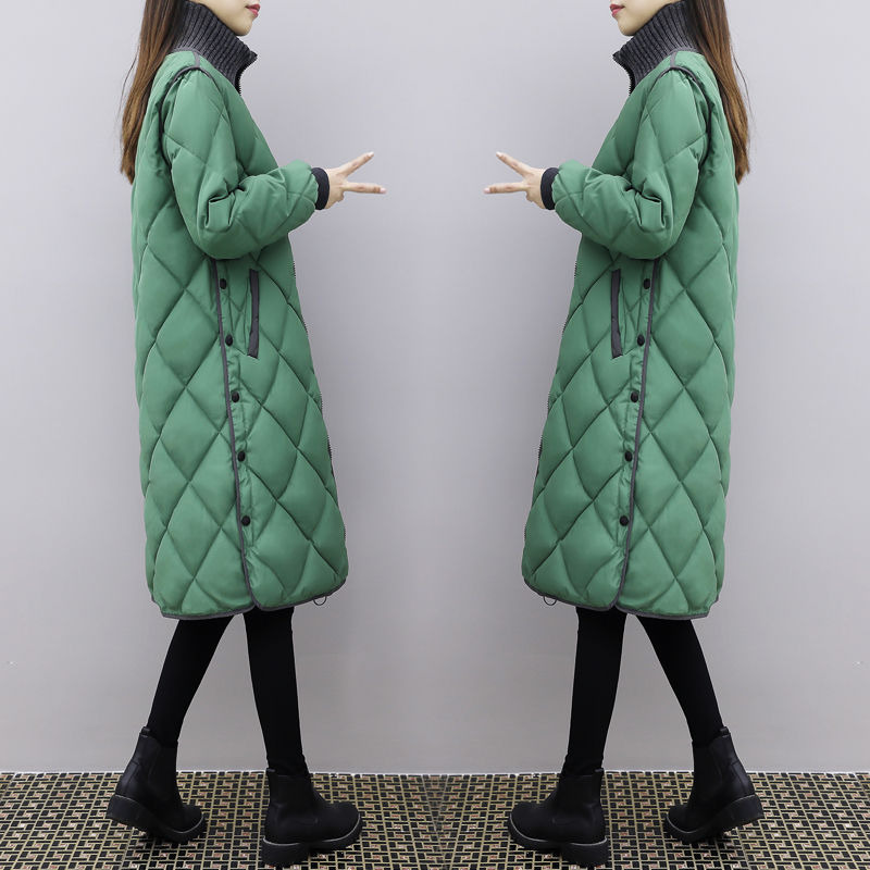 New Plus Size Women Parkas Winter Warm Coat Slim Cotton Padded Basic Jacket Female Casual Long Outwear Feminina 201217