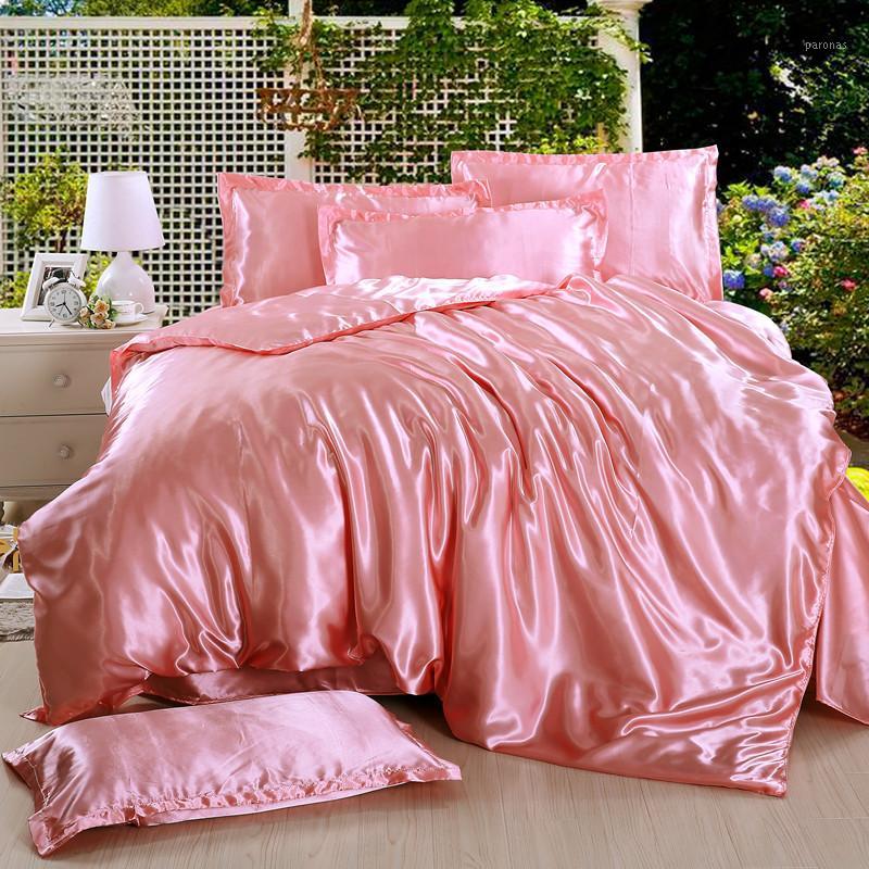 Imitated Silk Soft Bed Linens Tencel Duvet Cover+Flat Sheet+Pillowcase Comfortable Bedding Cover Set Queen King 3-4PCS Pink1, White
Imitated Silk Soft Bed Linens Tencel Duvet Cover+Flat Sheet+Pillowcase Comfortable Bedding Cover Set Queen King 3-4PCS Pink1, White