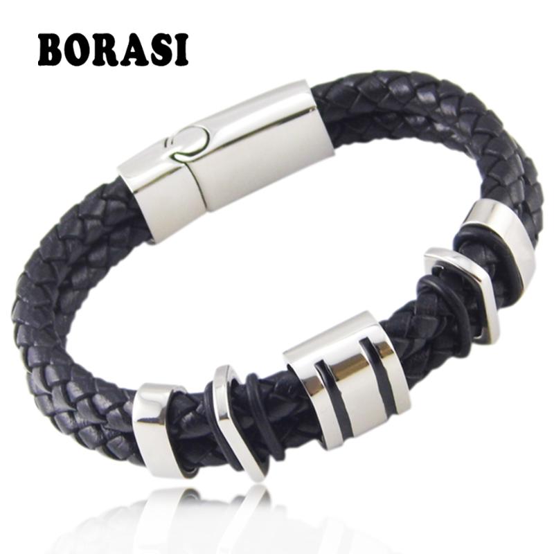 Fashion Genuine Leather Jewelry Punk Rock 316L Stainless Steel Weave Leather Bracelets & Bangles Men's Jewelry
Fashion Genuine Leather Jewelry Punk Rock 316L Stainless Steel Weave Leather Bracelets & Bangles Men's Jewelry