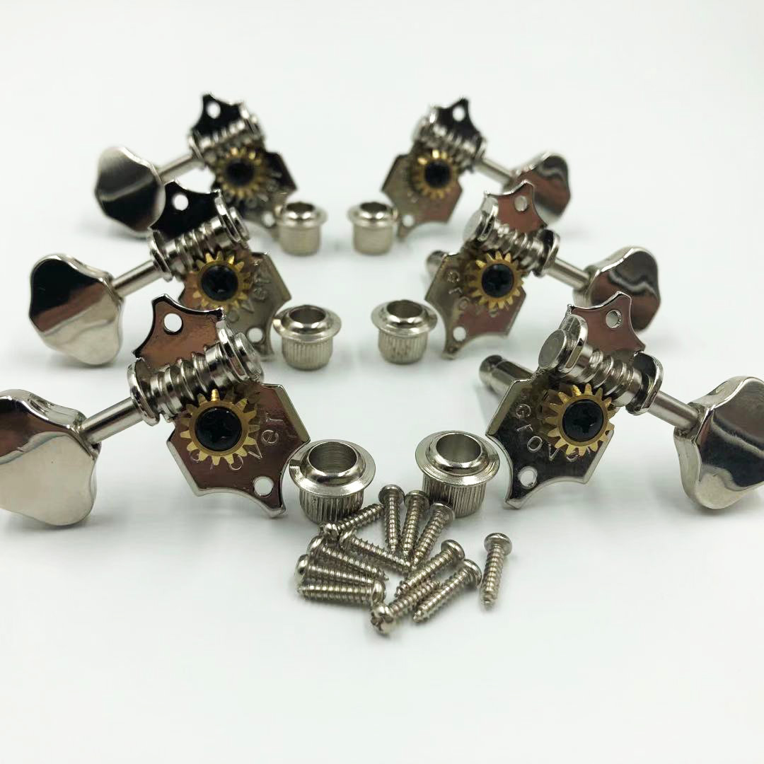 Original Grover Tuners 3R 3L STA-TITE V97 Nickel ,14:1 Gear Ratio,3 Treble 3 Bass For Solid Guitar ,Open Gear Tuning Peg Machine heads
Original Grover Tuners 3R 3L STA-TITE V97 Nickel ,14:1 Gear Ratio,3 Treble 3 Bass For Solid Guitar ,Open Gear Tuning Peg Machine heads