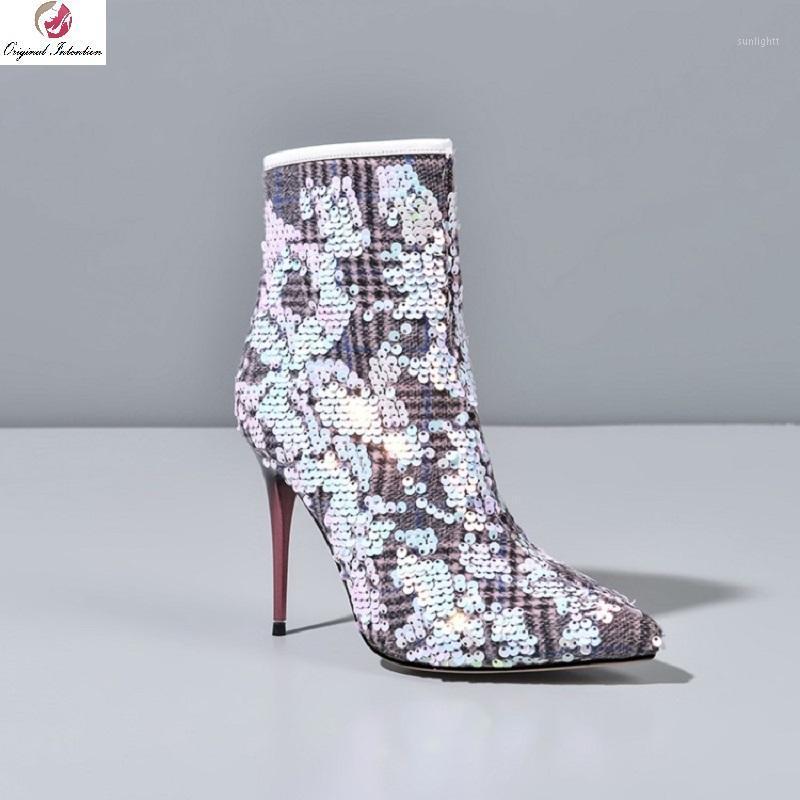 Autumn Winter Pointed Toe Ankle Boots For Women Plaid Sequins Pattern Leather High Heels Boots Party Ankle Big Size 33-451, Ef8342 plaid sequins
Autumn Winter Pointed Toe Ankle Boots For Women Plaid Sequins Pattern Leather High Heels Boots Party Ankle Big Size 33-451, Ef8342 plaid sequins