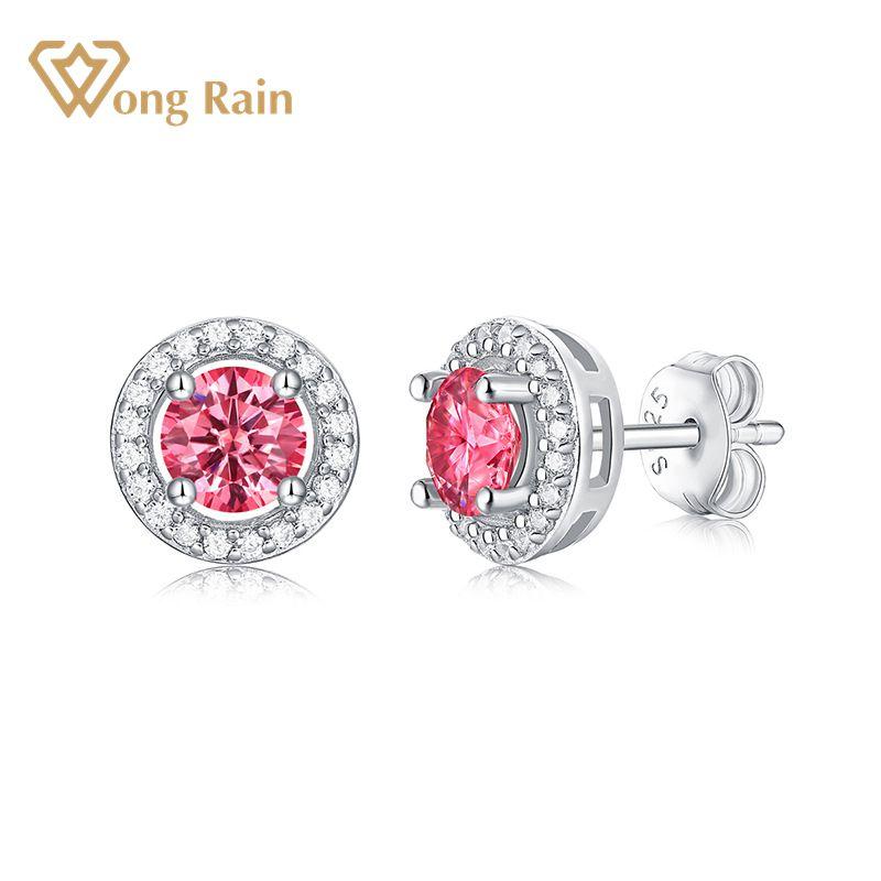 Wong Rain 100% 925 Sterling Silver Round Cut Real Pink 0.5Ct Moissanite Gemstone Engagement Women Studs Earrings Fine Jewelry
Wong Rain 100% 925 Sterling Silver Round Cut Real Pink 0.5Ct Moissanite Gemstone Engagement Women Studs Earrings Fine Jewelry