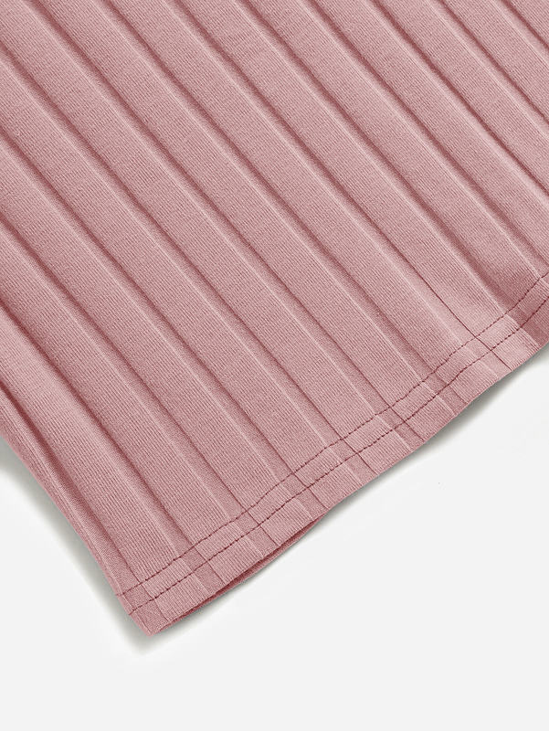 Girls Mock Neck Ribbed knit Dress SHE