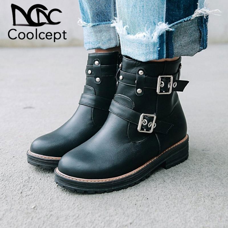 CoolCept Size 34-43 Women Ankle Boots Buckle Rivets Zipper Winter Shoes Women Round Toe Thick Heels Boots Ladies Footwear1, Black
CoolCept Size 34-43 Women Ankle Boots Buckle Rivets Zipper Winter Shoes Women Round Toe Thick Heels Boots Ladies Footwear1, Black