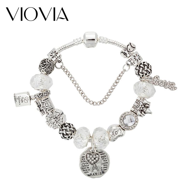 VIOVIA European LOVE Castle Fashion Charms Bracelet Bangle For Women Crystal Flower Beads Fit Brand Bracelets B17001
VIOVIA European LOVE Castle Fashion Charms Bracelet Bangle For Women Crystal Flower Beads Fit Brand Bracelets B17001