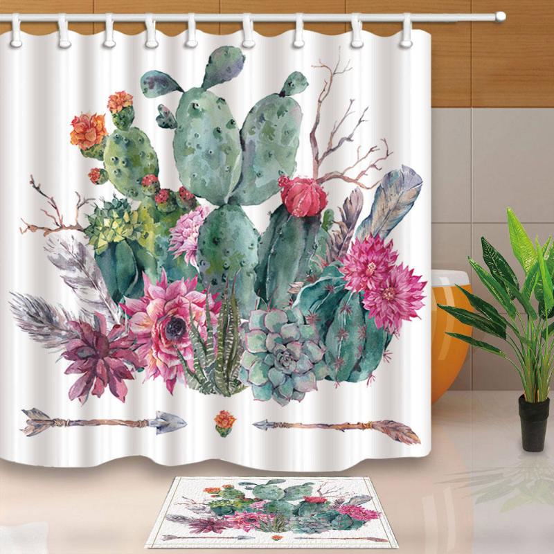 Tropical Cactus Shower Curtains for Bathroom High Quality Polyester Fabric Waterproof Mildewproof Bath Shower Curtain with Hooks
Tropical Cactus Shower Curtains for Bathroom High Quality Polyester Fabric Waterproof Mildewproof Bath Shower Curtain with Hooks