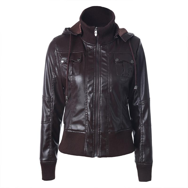 2020 PU Leather Jacket Women Autumn Motorcycle Jacket Coat Outerwear Faux Leather Coat Hoodies, Brown
2020 PU Leather Jacket Women Autumn Motorcycle Jacket Coat Outerwear Faux Leather Coat Hoodies, Brown