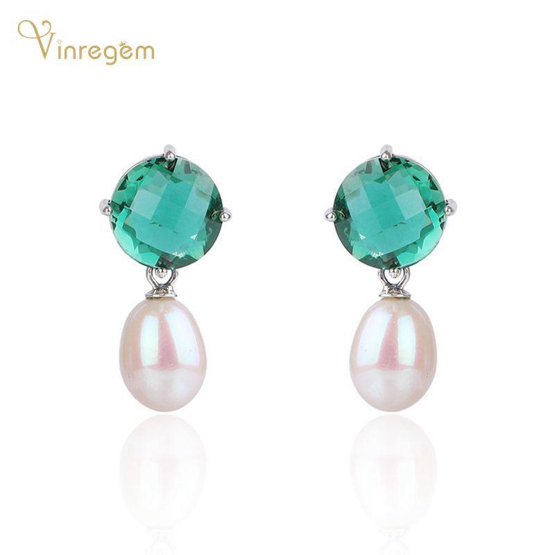 Dangle & Chandelier Vinregem 100% 925 Sterling Silver Round Cut Emerald Gemstone Wedding Engagement Women Pearl Earrings Studs Fine Jewelry
Dangle & Chandelier Vinregem 100% 925 Sterling Silver Round Cut Emerald Gemstone Wedding Engagement Women Pearl Earrings Studs Fine Jewelry