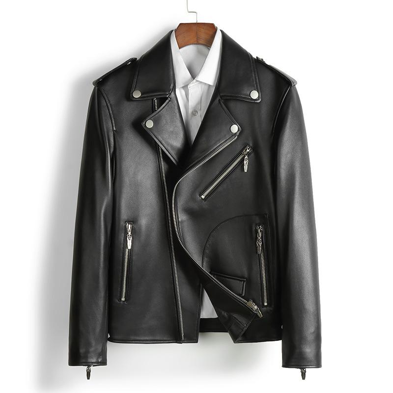locomotive leather coat men's leather handsome Haining sheep locomotive clothing men's jacket fashion, Black
locomotive leather coat men's leather handsome Haining sheep locomotive clothing men's jacket fashion, Black