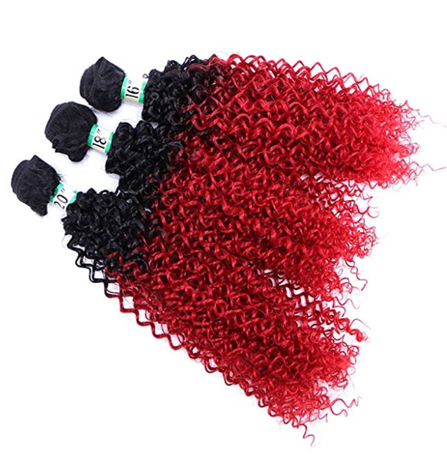 16 18 20 Inch Synthetic Hair Extensions Weft Bundles 1B/BUG Afro Kinky Curly Ombre Hair Wefts FLC-002, Ombre color
16 18 20 Inch Synthetic Hair Extensions Weft Bundles 1B/BUG Afro Kinky Curly Ombre Hair Wefts FLC-002, Ombre color