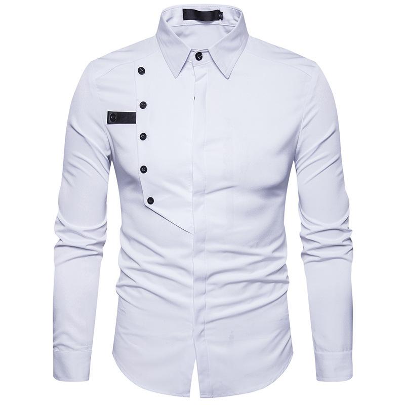 New Men Solid Color Personalized Button Design Lapel Long Sleeve Men Designer Casual Male Shirt Fashion Male Shirts Camisa, Black
New Men Solid Color Personalized Button Design Lapel Long Sleeve Men Designer Casual Male Shirt Fashion Male Shirts Camisa, Black