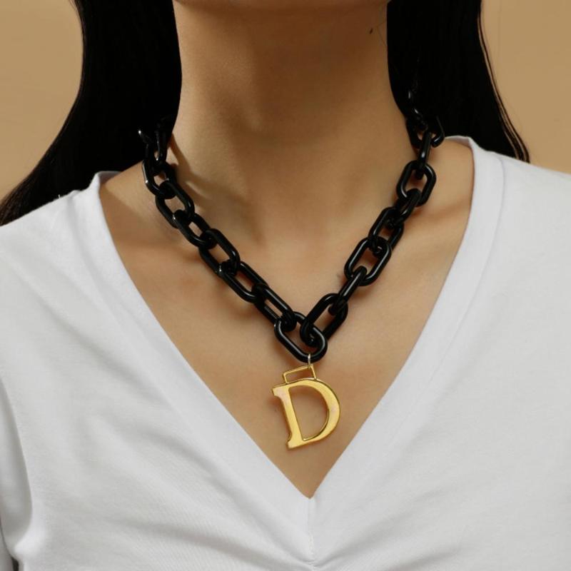 Chains Acrylic Acetic Acid Chunky Thick Pendant Gold Letter D Choker Necklace Collar Statement Resin Black Color Necklaces Jewelry
Chains Acrylic Acetic Acid Chunky Thick Pendant Gold Letter D Choker Necklace Collar Statement Resin Black Color Necklaces Jewelry