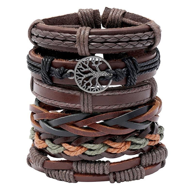 Black Men Bracelets 6pcs/set Wristband Brown Weave Fashion Rope Wrap Leather Bracelets Women Jewelry Accessories
Black Men Bracelets 6pcs/set Wristband Brown Weave Fashion Rope Wrap Leather Bracelets Women Jewelry Accessories