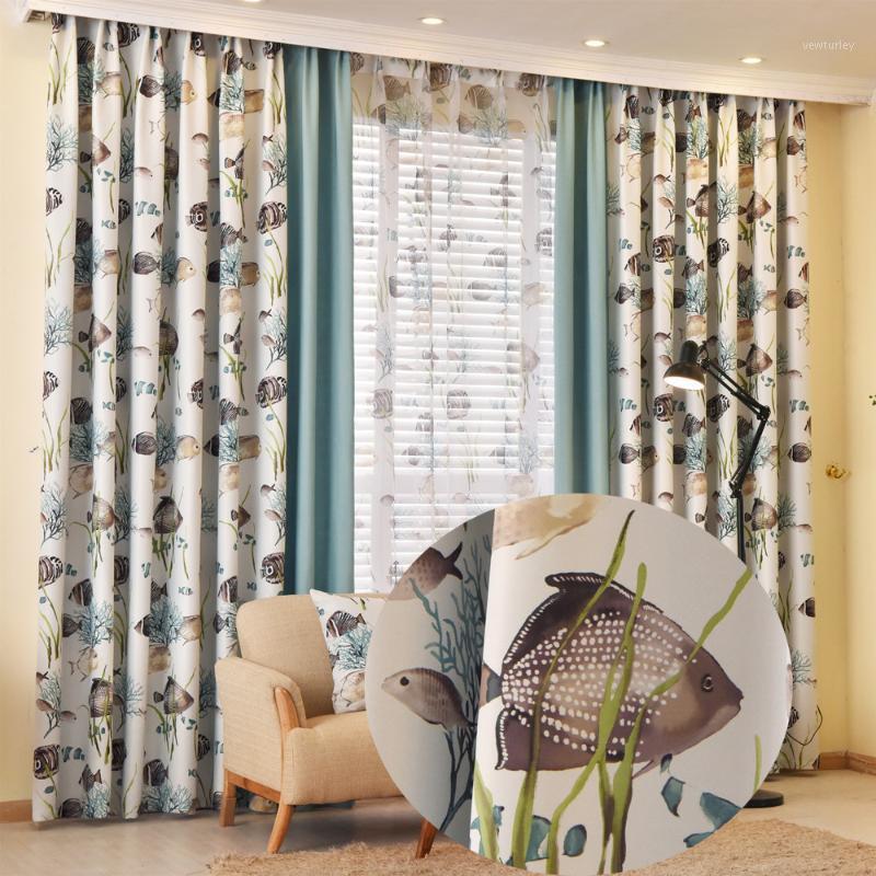 Fish Printed Kids Blackout Curtains for Bedroom Jinya Home Decoration Stitching Fabric Window Treatments Fresh Children Curtain1, Sheer
Fish Printed Kids Blackout Curtains for Bedroom Jinya Home Decoration Stitching Fabric Window Treatments Fresh Children Curtain1, Sheer