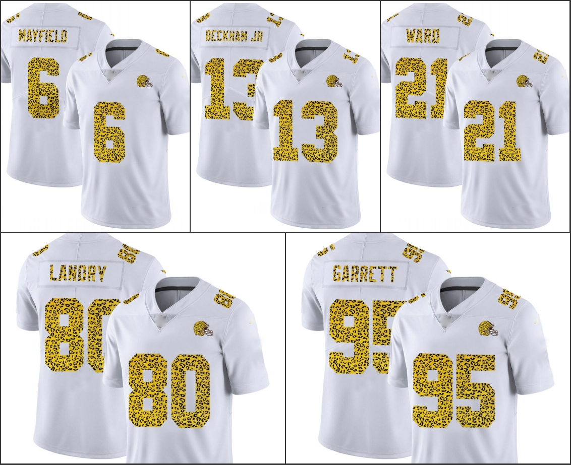 Jersey Cleveland''Browns''Men #6 Baker Mayfield 13 Odell Beckham Jr. 21 Denzel Ward White Flocked Leopard Print''NFL''Women Youth Limited Jersey
Jersey Cleveland''Browns''Men #6 Baker Mayfield 13 Odell Beckham Jr. 21 Denzel Ward White Flocked Leopard Print''NFL''Women Youth Limited Jersey