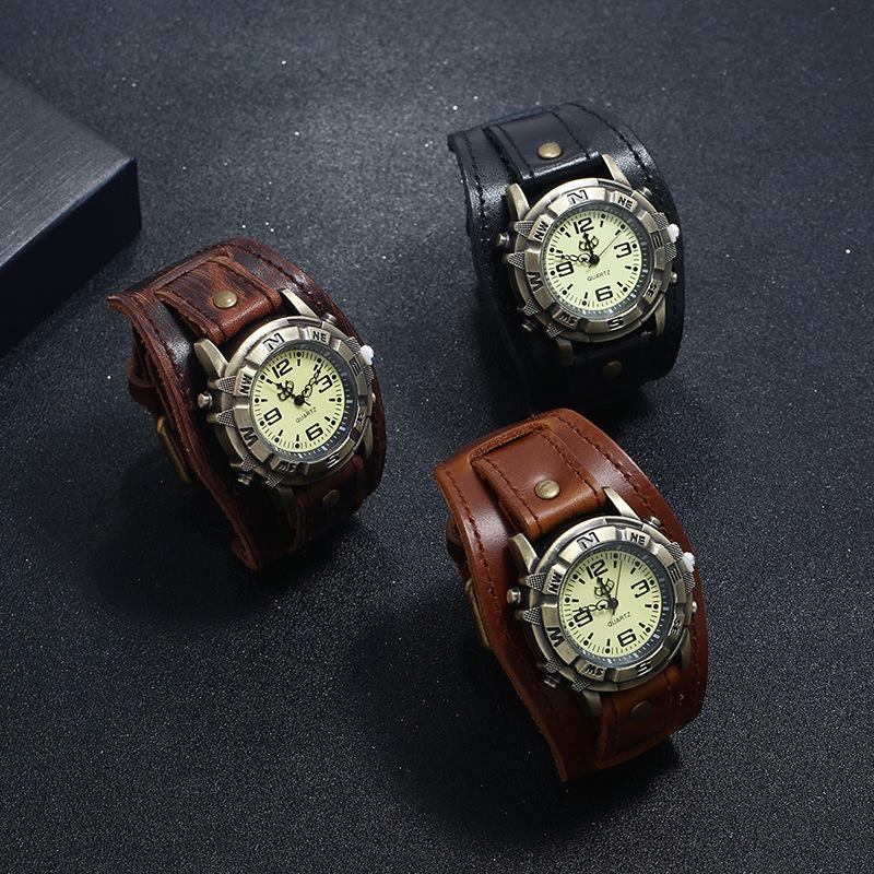 Punk Men's jewelry Quartz watch leather Bracelet for Men Handmade Adjustable Leather Bracelet watch Jewelry
Punk Men's jewelry Quartz watch leather Bracelet for Men Handmade Adjustable Leather Bracelet watch Jewelry
