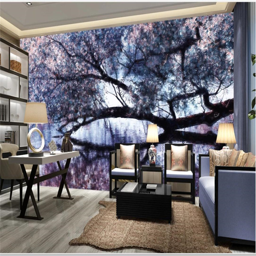 New Chinese style spring cherry tree wallpapers hand-painted background wall beautiful scenery wallpapers, Pink
New Chinese style spring cherry tree wallpapers hand-painted background wall beautiful scenery wallpapers, Pink