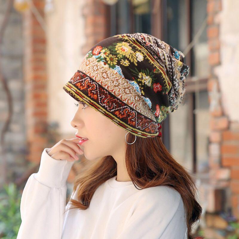 Elegant Soft Breathable Summer Floral Print Chemo Cancer Beanie Nightcap Muslim Islamic Hat Sleeping Cap Wholesale Bonnets, C1-brown 
Elegant Soft Breathable Summer Floral Print Chemo Cancer Beanie Nightcap Muslim Islamic Hat Sleeping Cap Wholesale Bonnets, C1-brown