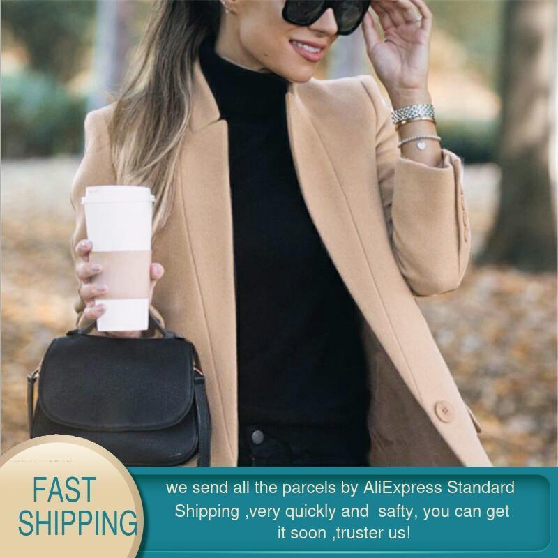Winter Coats and Jackets Women Plus Size Long Wool Coat Warm Korean Elegant Vintage Coat Female Cloak Cape Khaki Jacket 201211