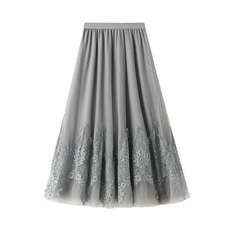Vintage elegant lace patchwork Long Tulle Skirt A-line High Waist Mesh Tutu Skirts Womens 2020 Autumn Winter New Arrival, Black
Vintage elegant lace patchwork Long Tulle Skirt A-line High Waist Mesh Tutu Skirts Womens 2020 Autumn Winter New Arrival, Black