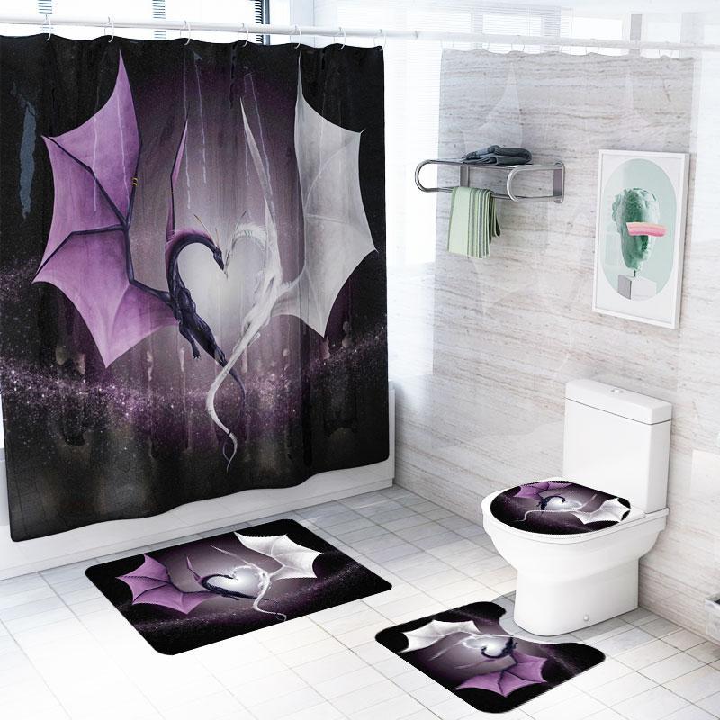 Bathroom Shower Curtain High Quality Cartoon Waterproof Screen Dragon Decorative 4pcs Set with Rug Cortina Douchegordijn DW0721
Bathroom Shower Curtain High Quality Cartoon Waterproof Screen Dragon Decorative 4pcs Set with Rug Cortina Douchegordijn DW0721