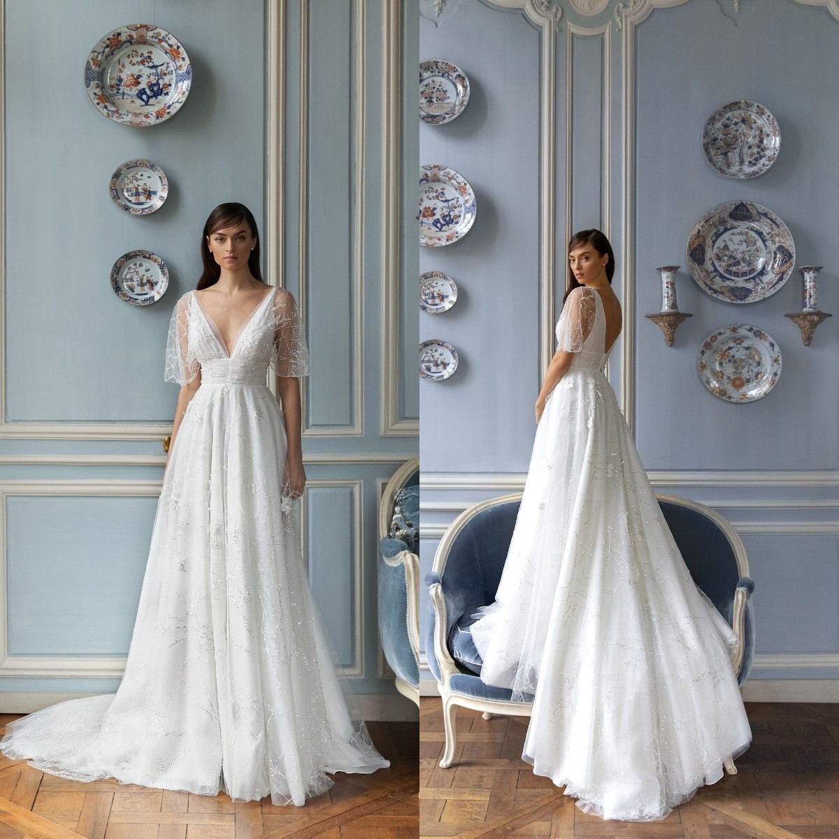2021 Modern Wedding Dresses V Neck Short Sleeves Appliques Lace A Line Bridal Gowns Custom Made Backless Sweep Train Wedding Dress, Same as image
2021 Modern Wedding Dresses V Neck Short Sleeves Appliques Lace A Line Bridal Gowns Custom Made Backless Sweep Train Wedding Dress, Same as image