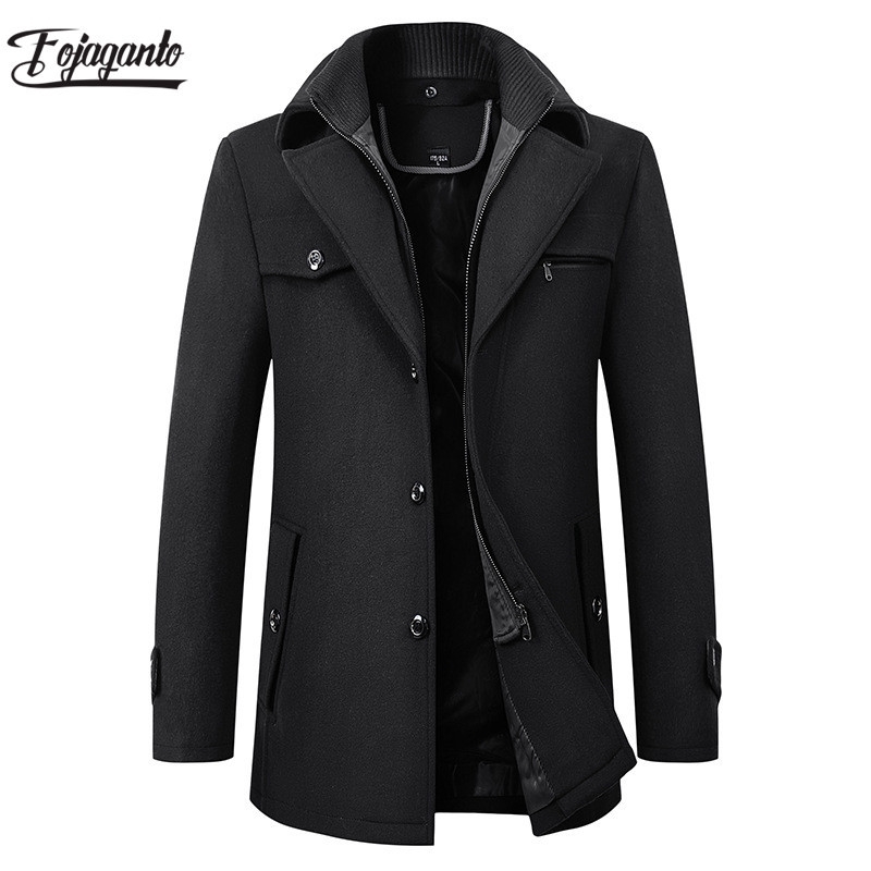 FOJAGANTO Winter New Men Solid Wool Blend Coats Fashion Brand Men Long Wool Coat Double Collar Thick Wool Blend Overcoat Male 201126, Black
FOJAGANTO Winter New Men Solid Wool Blend Coats Fashion Brand Men Long Wool Coat Double Collar Thick Wool Blend Overcoat Male 201126, Black