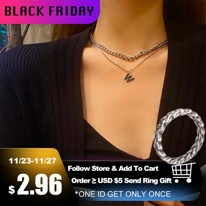 Vogallery Sexy Letter W Necklace Silver Color Fashion Multilayer Neck Pendants Women Punk Rock Style Neck Chains New Jewelry
Vogallery Sexy Letter W Necklace Silver Color Fashion Multilayer Neck Pendants Women Punk Rock Style Neck Chains New Jewelry