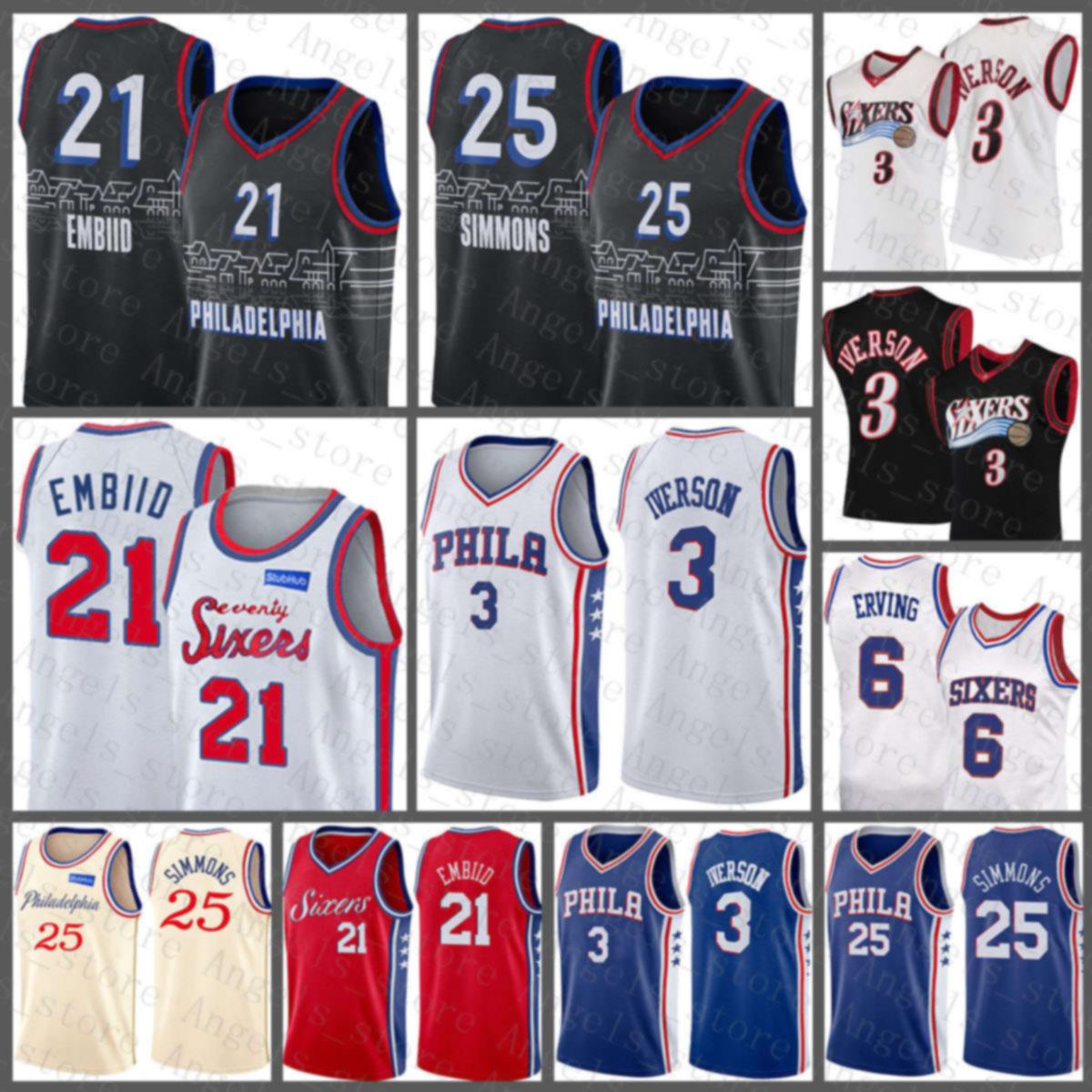 Joel 21 Embiid Mens Ben 25 Simmons Allen 3 Iverson Julius 6 Erving 2020 2021 New Basketball Jersey Philadelphia76erjersey Purple, Black;red
Joel 21 Embiid Mens Ben 25 Simmons Allen 3 Iverson Julius 6 Erving 2020 2021 New Basketball Jersey Philadelphia76erjersey Purple, Black;red