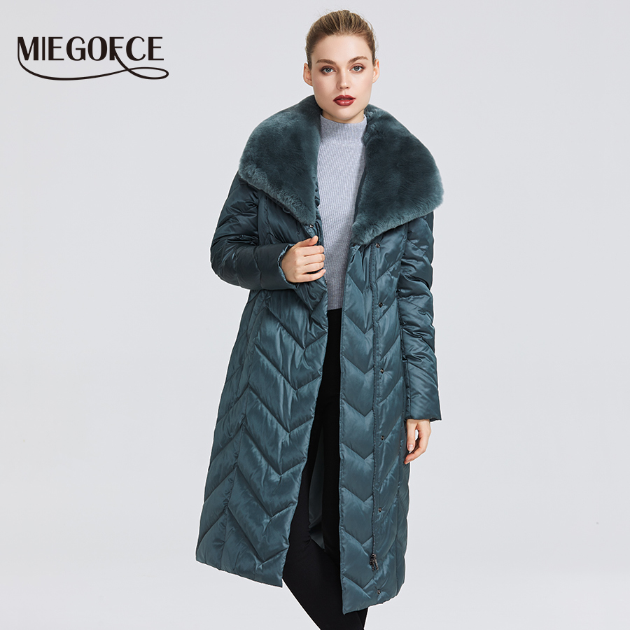 MIEGOFCE New Collection Women's Jacket With Rabbit Collar Women Winter Coat Unusual Colors That a Windproof Winter Parka 201217