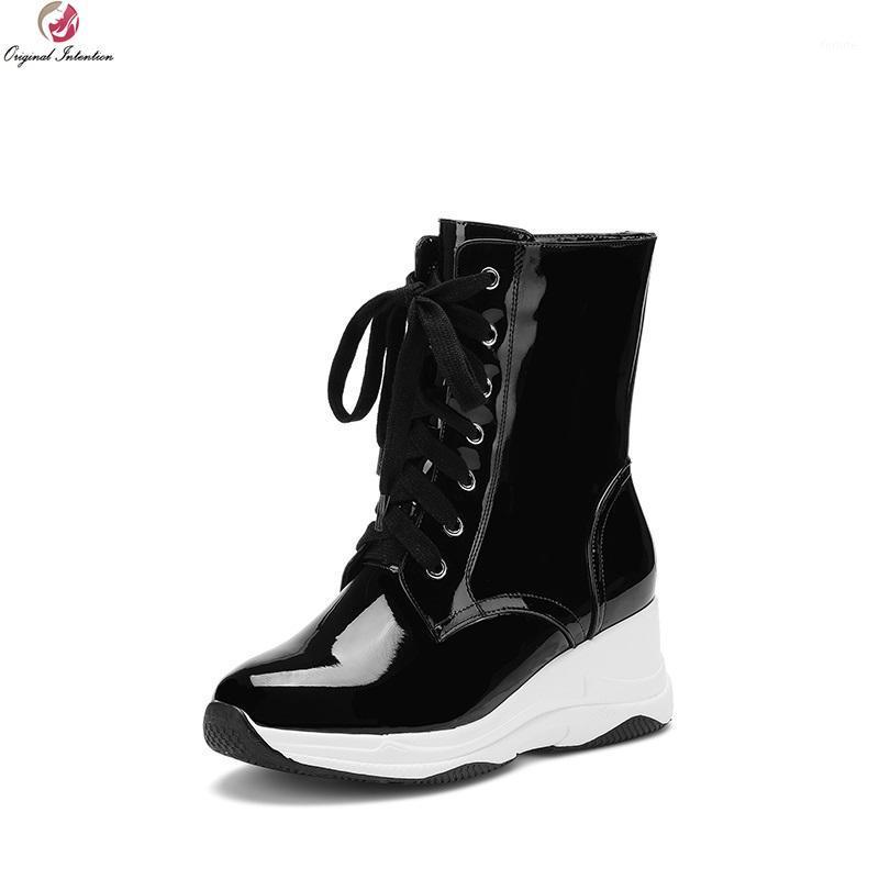 Original Intention Women Ankle Boots Fashion Lace-up Round Toe Wedges Boots Sports Style Silver Black Shoes Woman Size 4-8.51, Oi1204 black
Original Intention Women Ankle Boots Fashion Lace-up Round Toe Wedges Boots Sports Style Silver Black Shoes Woman Size 4-8.51, Oi1204 black