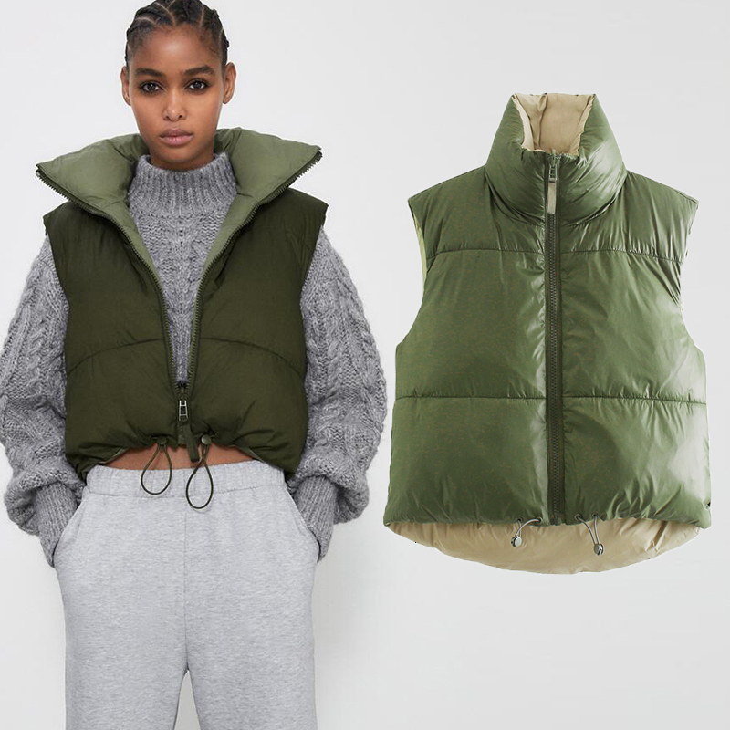 New Women Spring Autumn Vest Zipper Coats 2021 Short Down Cotton Jacket Parkas Female Both Sides Wear Outwear Ycev, Army green
New Women Spring Autumn Vest Zipper Coats 2021 Short Down Cotton Jacket Parkas Female Both Sides Wear Outwear Ycev, Army green