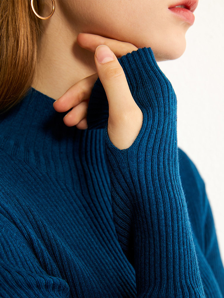 AMII Minimalism Autumn Winter Women Sweater Fashion Turtleneck Slim Fit Women's Sweater Solid Belt Female Sweater Tops 12040520 201017