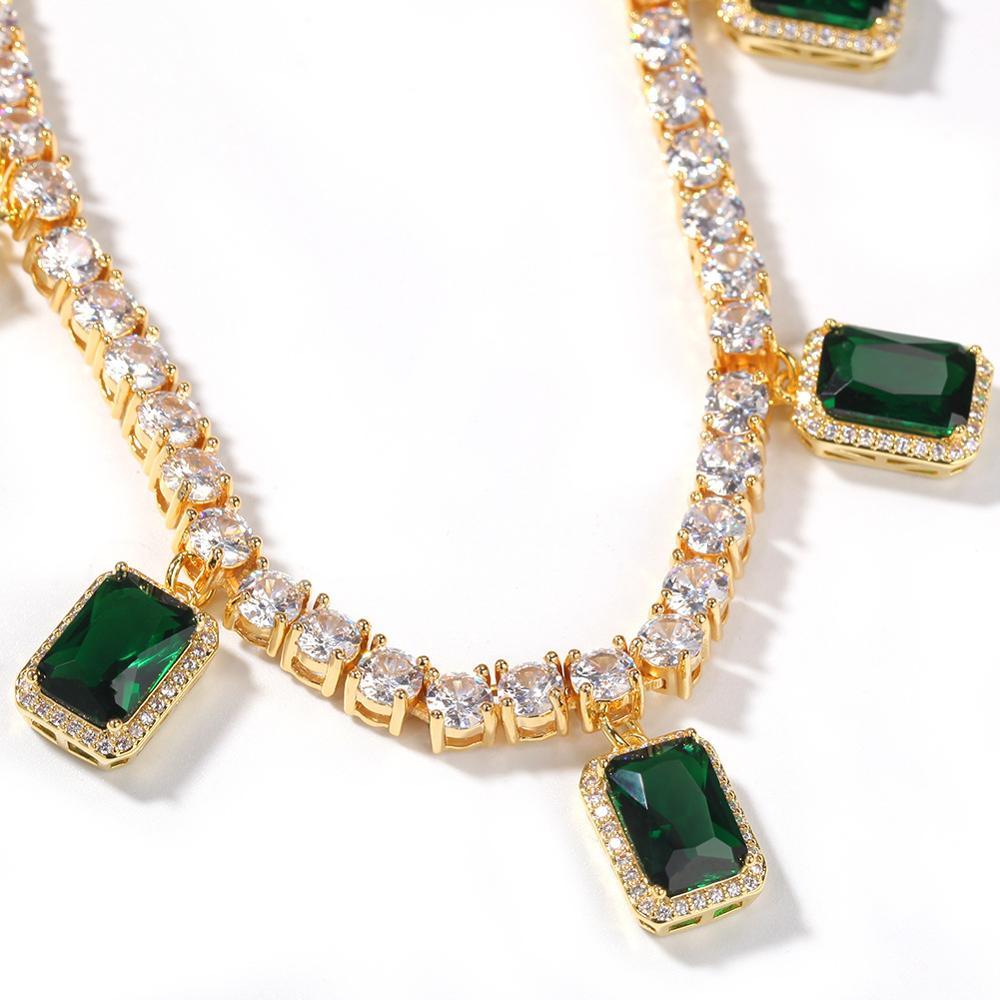 Out Bling Iced Cubic Zirconia Five Millimeter Chain Tennis with Green Square Pendant for the Women Hip Hop Jewelry Present Mdq6
Out Bling Iced Cubic Zirconia Five Millimeter Chain Tennis with Green Square Pendant for the Women Hip Hop Jewelry Present Mdq6