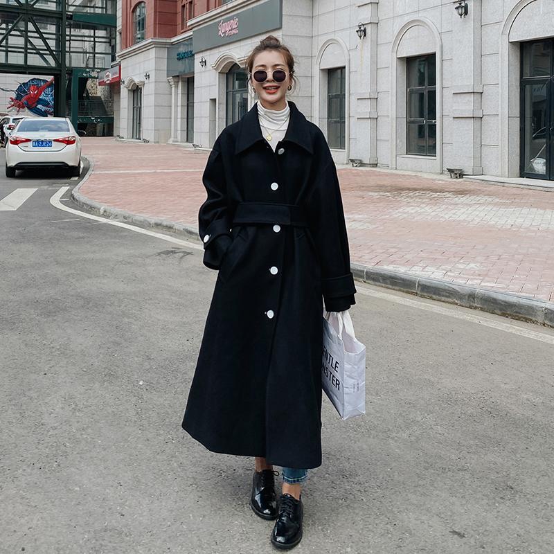 2020 Winter Long Wool Blend Coat Women' New Single-breasted Loose Temperament Black Fashion High-quality Woolen Coat Women
2020 Winter Long Wool Blend Coat Women' New Single-breasted Loose Temperament Black Fashion High-quality Woolen Coat Women