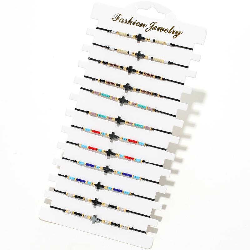 Charm Bracelets 12pcs/set Colorful Hematite Cross Sets For Women Beaded Rope Chain Bracelet Adjustable Jewelry
Charm Bracelets 12pcs/set Colorful Hematite Cross Sets For Women Beaded Rope Chain Bracelet Adjustable Jewelry