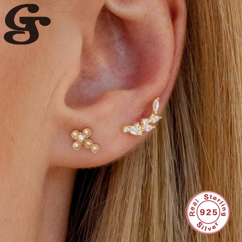 GS 925 Silver Earrings Zircon Cross S925 Sterling Plata Piercing Stud Ear Rings Classic Delicate Women Female Pendientes 2021, Golden;silver
GS 925 Silver Earrings Zircon Cross S925 Sterling Plata Piercing Stud Ear Rings Classic Delicate Women Female Pendientes 2021, Golden;silver