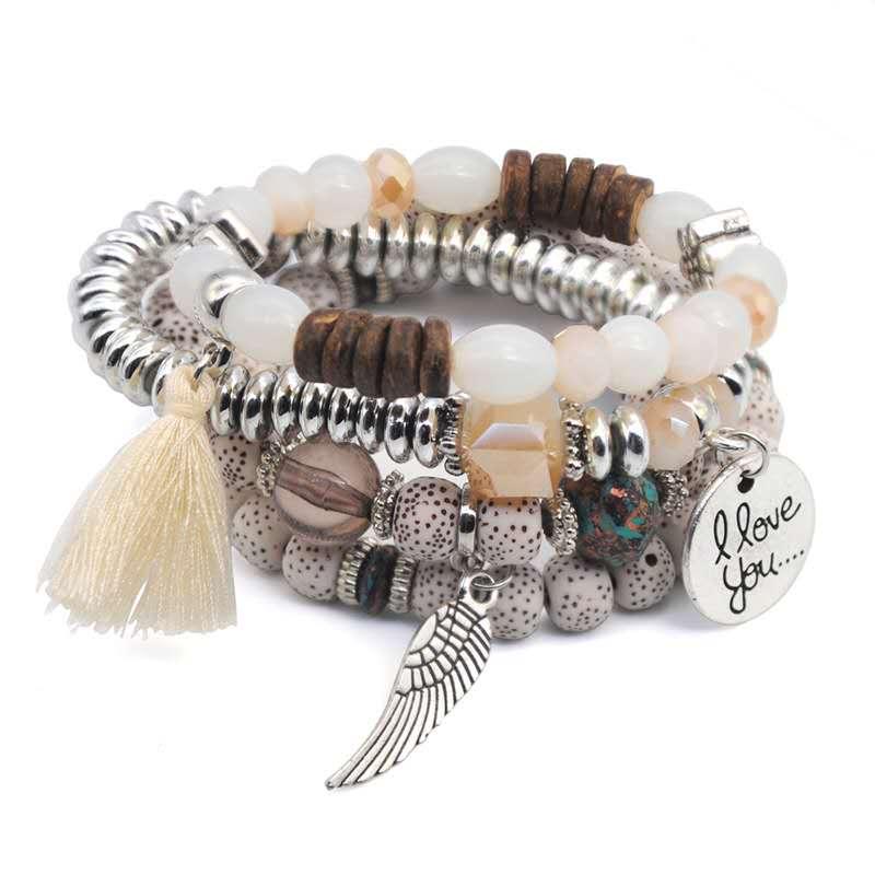 4 pgs/set fashion multicolored crystal lava stone beads free wing bracelets mujer bracelets for women's gifts
4 pgs/set fashion multicolored crystal lava stone beads free wing bracelets mujer bracelets for women's gifts