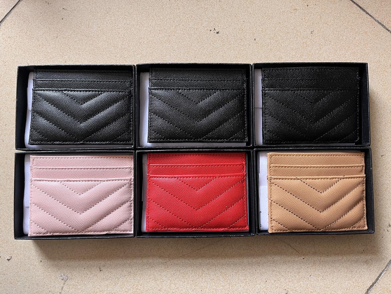 Wholesale fashion caviar women credit Card Holders high quality Genuine leather men mini wallet Designer pure color Black free with box, Khaki
Wholesale fashion caviar women credit Card Holders high quality Genuine leather men mini wallet Designer pure color Black free with box, Khaki
