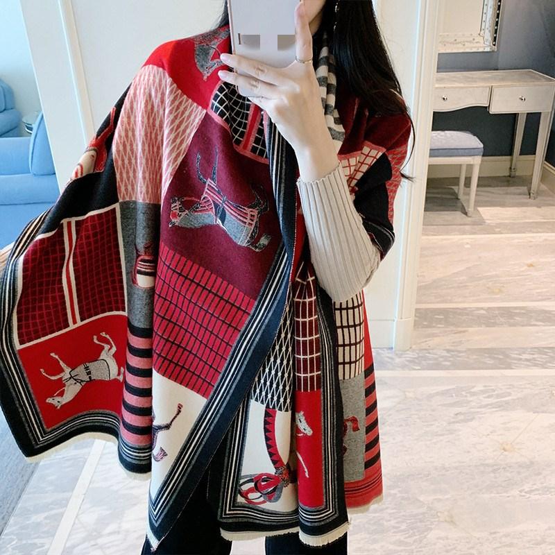 Scarves Winter Scarf Women Cashmere Warm Foulard Lady Luxury Horse Wraps Thick Soft Shawls Bufanda Stoles
Scarves Winter Scarf Women Cashmere Warm Foulard Lady Luxury Horse Wraps Thick Soft Shawls Bufanda Stoles