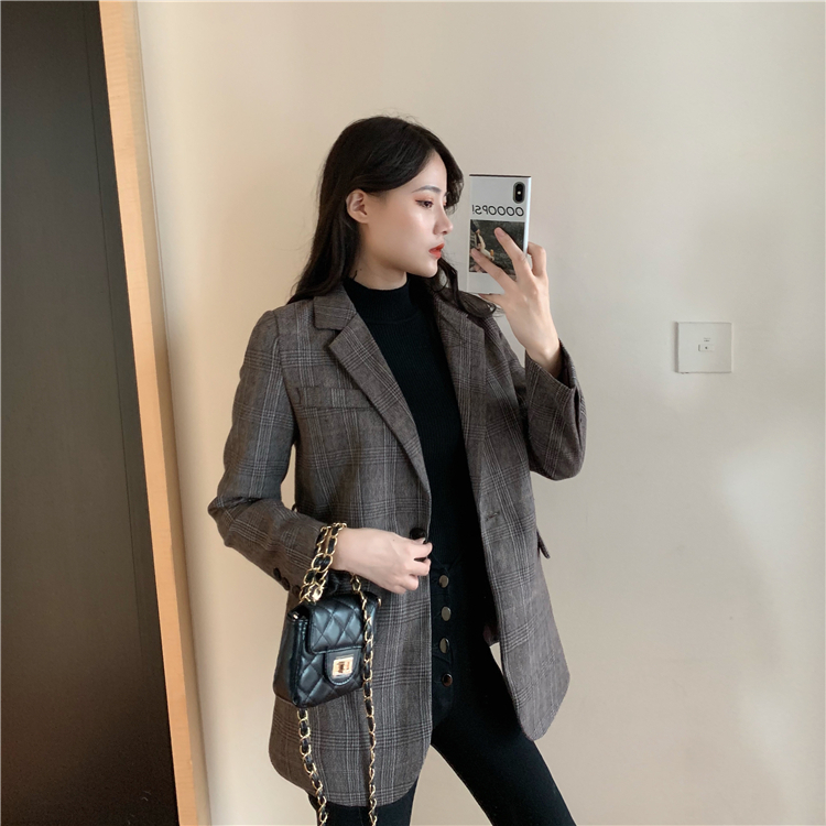 Colorfaith New Autumn Winter Women's Blazers Button With Belt Pockets Formal Jackets Outerwear England Style Tops JK6561 201102