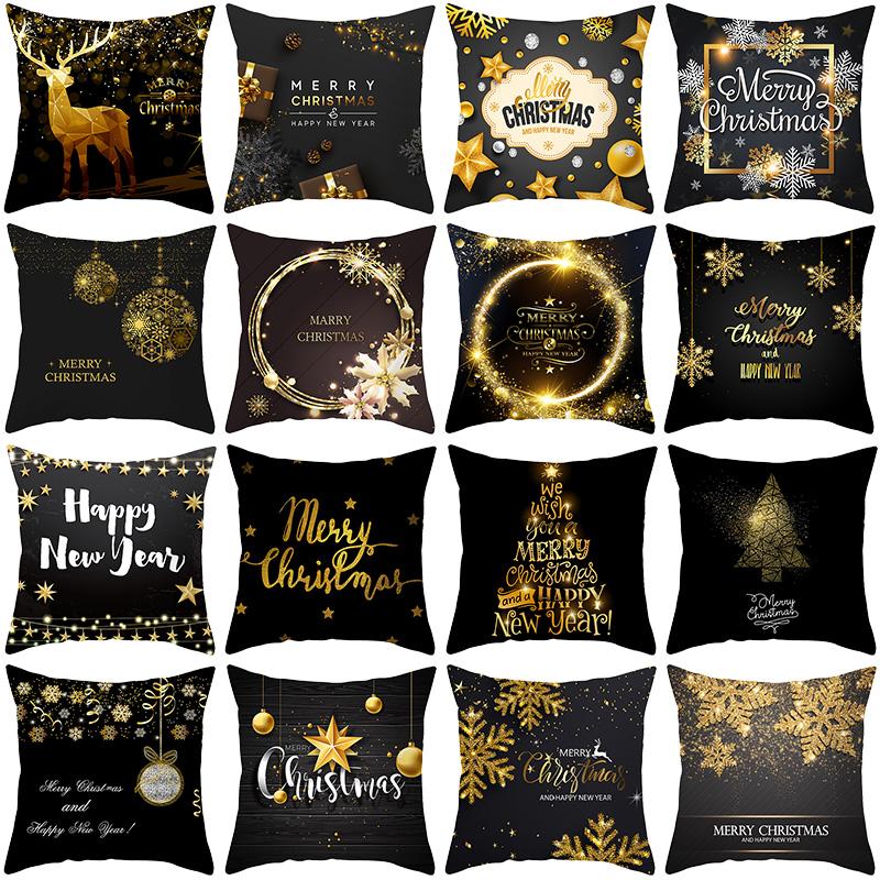 Black Gold Cushion Cover Deer Print Throw Pillow Cover Sofa Cushion Case Home Merry Christmas New Year Decor Pillowcase, S12
Black Gold Cushion Cover Deer Print Throw Pillow Cover Sofa Cushion Case Home Merry Christmas New Year Decor Pillowcase, S12