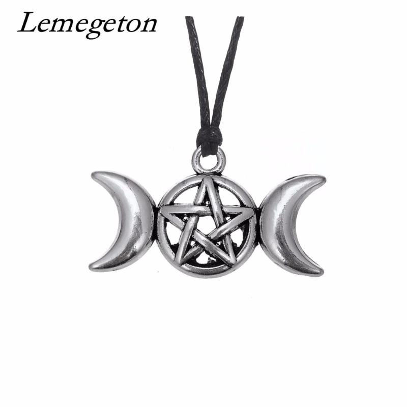 Lemegeton Triple Moon Goddess Wicca Pentagram Magic Amulet Necklace Women & Men Chain Necklaces Pendants Vintage Jewelry
Lemegeton Triple Moon Goddess Wicca Pentagram Magic Amulet Necklace Women & Men Chain Necklaces Pendants Vintage Jewelry