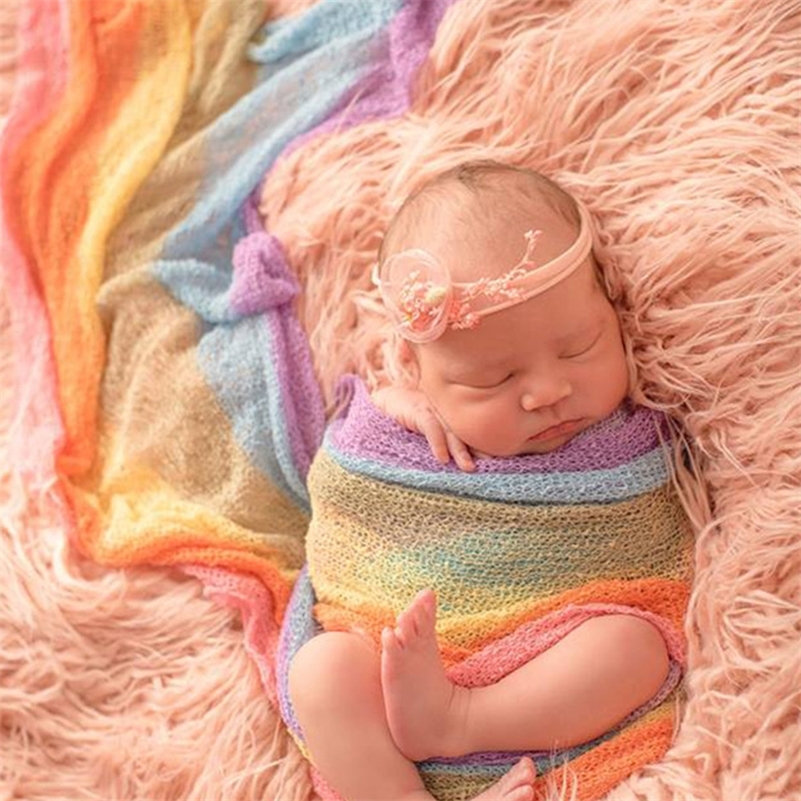 D&J Iridescence Stretchable Xmas Knitted Wraps Newborn Photography Props Rainbow Baby Blankets Handmade Infant Receiving Blanket LJ201014, Rainbow 4
D&J Iridescence Stretchable Xmas Knitted Wraps Newborn Photography Props Rainbow Baby Blankets Handmade Infant Receiving Blanket LJ201014, Rainbow 4