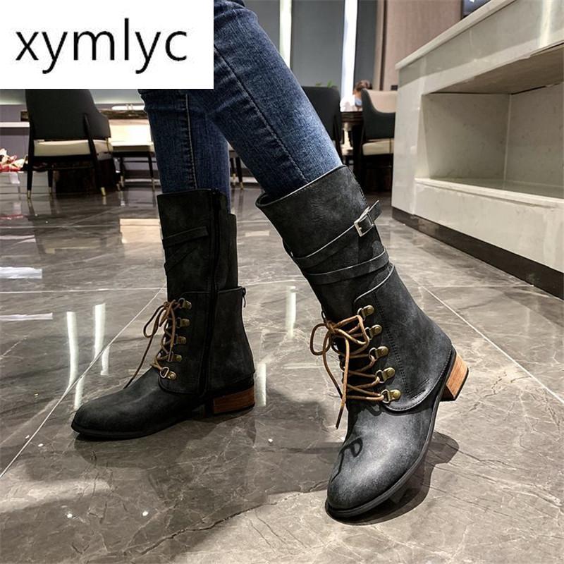2020 New women Mid-Calf boots women Autumn Winter Fashion high quality Leather Round head Toe Lace up Ankle boots, Black
2020 New women Mid-Calf boots women Autumn Winter Fashion high quality Leather Round head Toe Lace up Ankle boots, Black