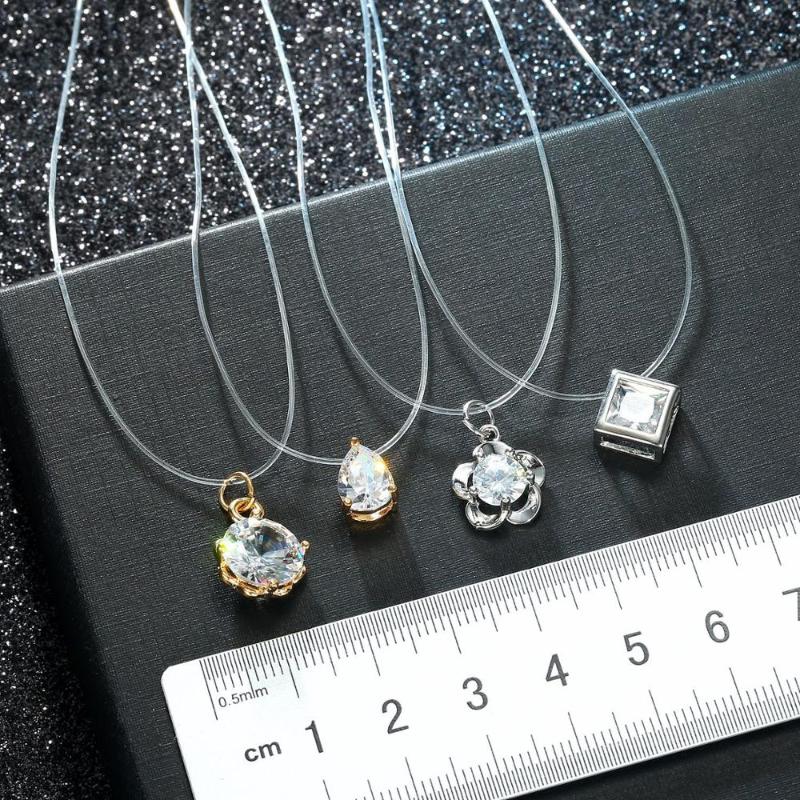 BELLAHYDIARY Bijoux Invisible Chain Necklaces Water Drop Transparent Fishing Line Necklace Pendants Rhinestone Choker Necklaces
BELLAHYDIARY Bijoux Invisible Chain Necklaces Water Drop Transparent Fishing Line Necklace Pendants Rhinestone Choker Necklaces