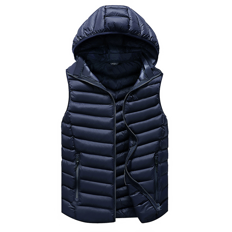 Winter Sleeveless Jacket Men Casual Down Vest Men Warm Thick Hooded Coats Male Cotton Pad Men's Work Waistcoat Gilet Homme L-4XL 201216