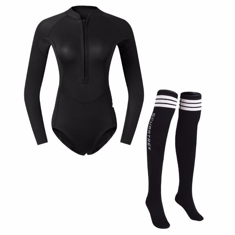 Women 2mm Neoprene Wetsuit Diving Surfing Kayak Long Sleeve Jacket Top with long diving socks
Women 2mm Neoprene Wetsuit Diving Surfing Kayak Long Sleeve Jacket Top with long diving socks