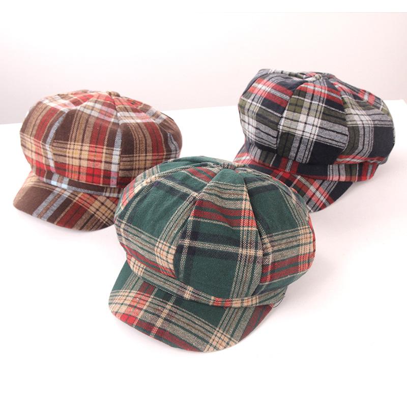 Autumn and winter octagonal hat ins retro British Plaid berets casual Japanese Joker female student street hat, Green
Autumn and winter octagonal hat ins retro British Plaid berets casual Japanese Joker female student street hat, Green